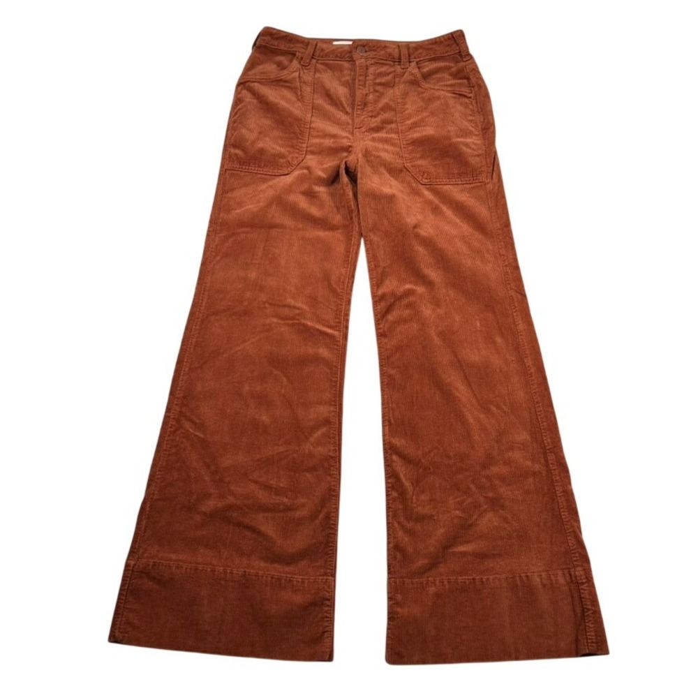 Pilcro and the Letterpress Pants Womens 30 Wide Corduroy Rust Brown High Rise
